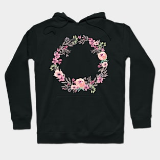 Image: Watercolor, Flower wreath Hoodie